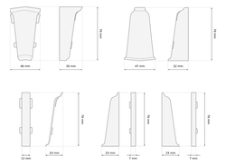 Angle extérieur pour plinthe en PVC 70mm WIĄZ