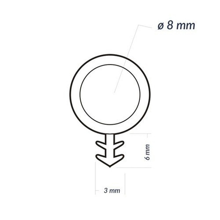 Joint de porte pour portes Fenêtres Joint de fenêtre KD-3 FI 8mm BLANC 1m