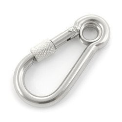 Mousqueton avec raccord de sécurité Acier inoxydable Résistant aux acides 60mm 6mm