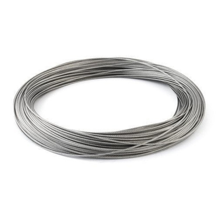 KIT : Câble en acier inoxydable 3mm 7x19 - 5m, collier de serrage simple - 6 pcs.manchette - 2 pièces.