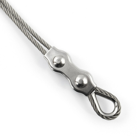 KIT : corde en acier inoxydable 2mm 7x19 - 10m, double collier de serrage - 6 pcs.manchette - 2 pièces.