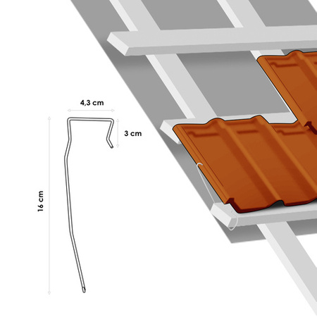 Clip pour tuiles plates PJ 40mm