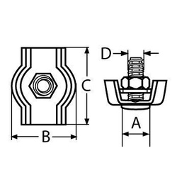 Collier de serrage de selle SIMPLE Acier inoxydable résistant à l'acide 2mm