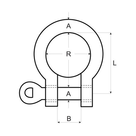 Manille en acier inoxydable résistante à l'acide OMEGA 13mm