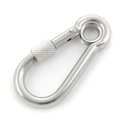 Mousqueton avec raccord de sécurité Acier inoxydable Résistant aux acides 40mm 4mm