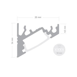 Profilé ALU CORNER30 2m + Abat-jour Satin