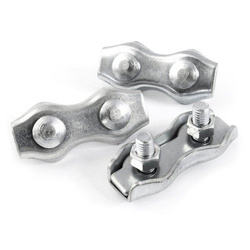 KIT : Corde galvanisée 5mm 6x7 - 15m, collier de serrage double - 4 pcs.manchette - 2 pièces.