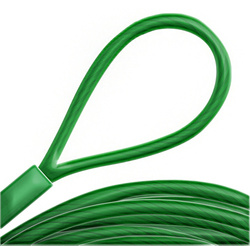 Câble d'acier en PVC VERT avec boucles Oeillets Corde 3/6mm 1x19