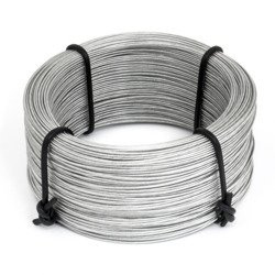 Câble en acier galvanisé gainé de PVC 0,8/1,4mm incolore 200m