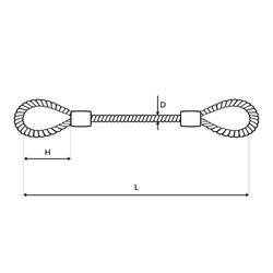 Câble d'acier en PVC NOIR avec boucles Corde à œillets 2.5/5mm 1x19