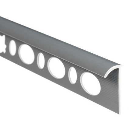 Profil extérieur 8mm semi-circulaire pour dalles PVC Bande de finition pour dalles GRIS FONCÉ 2.5m