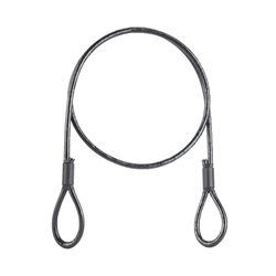 Câble d'acier en PVC NOIR avec boucles Corde à œillets 2.5/5mm 1x19