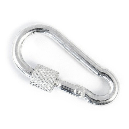 Mousqueton de corde 70mm avec crochet de sécurité zingué 7mm