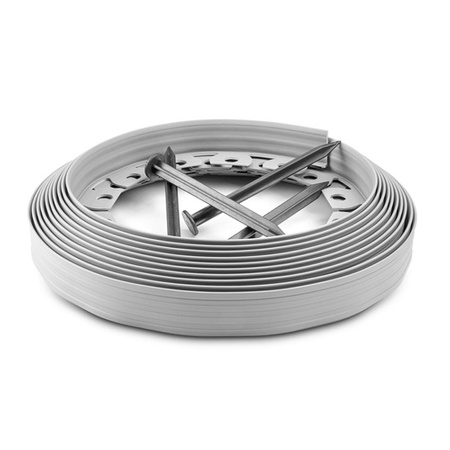 Bordure de jardin Flexible Rant 10m Hauteur 40mm GRIS CLAIR Set avec piquets