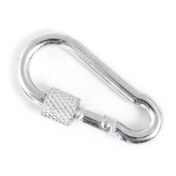 Mousqueton de corde 70mm avec crochet de sécurité zingué 7mm