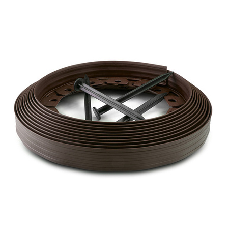 Bordure de jardin Flexible Rant 10m Hauteur 40mm Bronze Set avec piquets