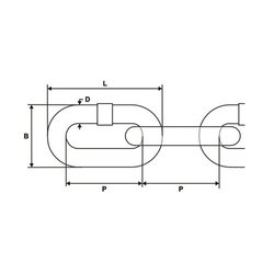 LONGUE CHAINE DE MANUTENTION C2 soudée galvanisée 2mm