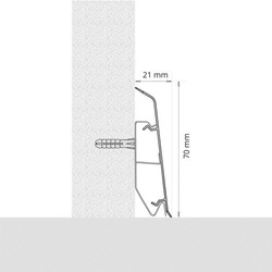 Plinthe de sol 70mm PVC 2m chêne BOULDER + 5 vis GRATUITES !