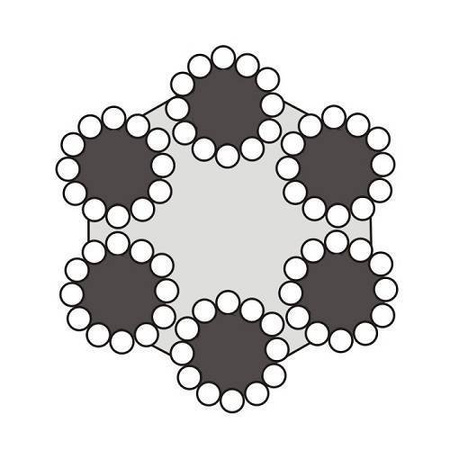 Câble d'acier Galvanisé 12mm Toron 6x12+7FC