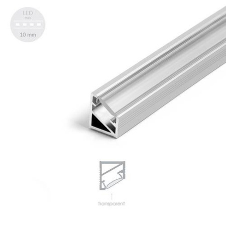 Profilé ALU MODÈLE K 1m - 2m + Diffuseur transparent