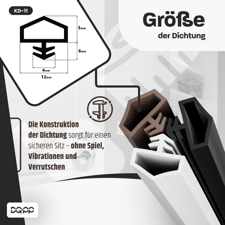 Joint de porte pour fenêtres KD 11 12x5mm BRONZE