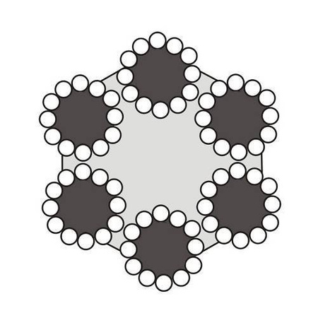 Câble d'acier Galvanisé 10mm Toron 6x12+7FC