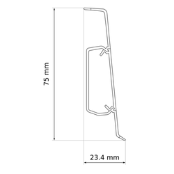 Plinthe 75mm PVC 2m ALCANTRA OAK + 5 vis GRATUITES !