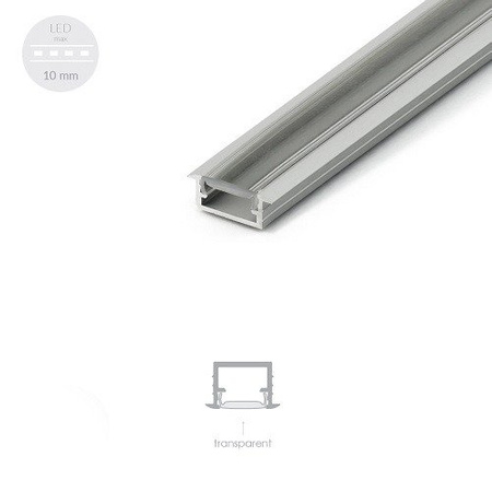 Profilé ALU LED MODEL C 2m + Diffuseur transparent