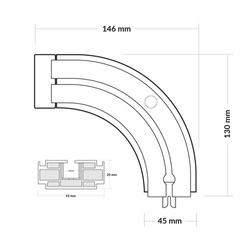 ARCHITECTURE FINALE pour les rails de rideaux de plafond en PVC 1-LINE SET RIGHT & LEFT