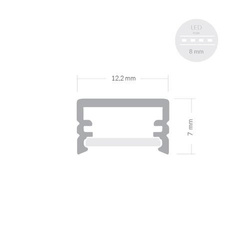 Profilé ALU SLIM 1m - 2m + Abat-jour Satin