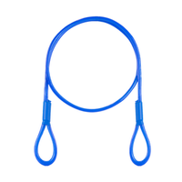 Câble d'acier en PVC BLEU avec boucles Corde à œillets 3/6mm 1x19