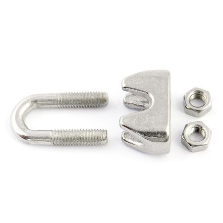KIT : corde en acier inoxydable 3mm 7x7 - 10m, collier de serrage - 6 pcs.manchette - 2 pièces.