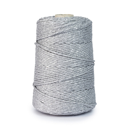 Cordon Macramé en Coton 3mm 200m Fil ARGENT + ARGENT