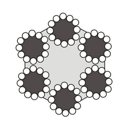 Câble d'acier Galvanisé 10mm Toron 6x12+7FC