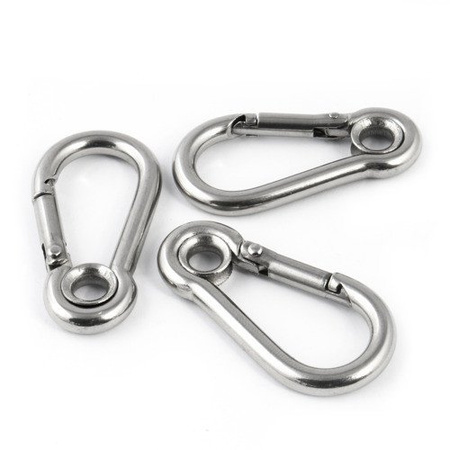 Mousqueton avec arbalète Acier inoxydable Résistant aux acides 80mm 8mm