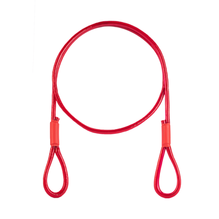 Câble d'acier en PVC ROUGE avec boucles Corde à œillets Boucle 2/4mm 1x19