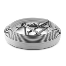 Bordure de jardin Flexible Rant 10m Hauteur 40mm GRIS CLAIR Set avec piquets