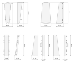 Angle extérieur pour plinthe en PVC de 75mm CHÊNE CANADIEN