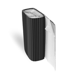 Bande de cheminée en pierre 2D cannelée 300mm RAL 9005 NOIR