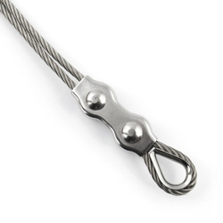 KIT : corde en acier inoxydable 2mm 7x7 - 5m, double collier de serrage - 6 pcs.manchette - 2 pièces.