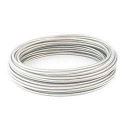 Câble d'acier galvanisé sous gaine PVC surmoulée transparente 3/4mm