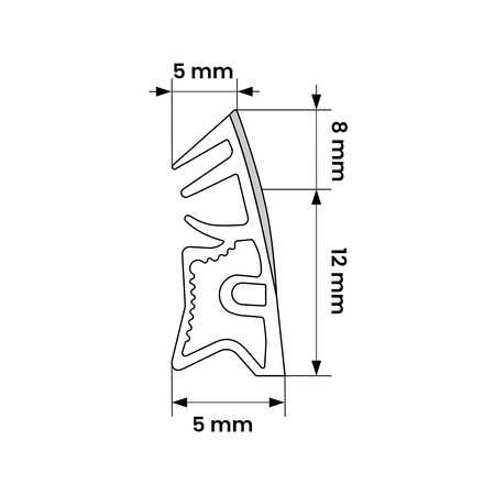 Joint de porte pour portes Fenêtres Joint de fenêtre KD-6 Blanc 1m