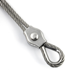 KIT : Corde en acier inoxydable 3mm 7x19 - 15m, collier de serrage simple - 6 pcs.manchette - 2 pièces.