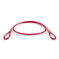 Câble d'acier en PVC ROUGE avec boucles Corde à œillets Boucle 2/4mm 1x19