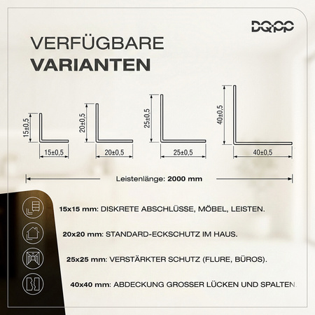 PVC Angle de protection 40x40mm NOIR 1m 