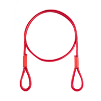 Câble d'acier en PVC ROUGE avec boucles Corde à œillets Boucle 2/4mm 1x19