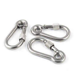 Mousqueton avec raccord de sécurité Acier inoxydable Résistant aux acides 100mm 10mm