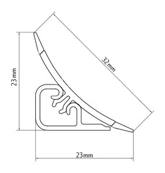 Bandeau de table pour plan de travail de cuisine PVC PVC 23mm ALUMINIUM ARGENT + vis GRATUITEMENT !