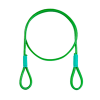 Câble d'acier en PVC VERT avec boucles Corde à œillets 2,5/5mm 1x19