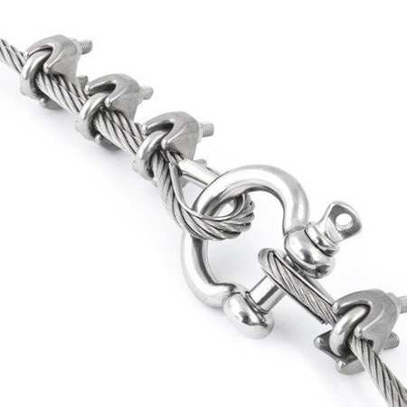 KIT : corde en acier inoxydable 3mm 7x7 - 10m, collier de serrage - 6 pcs.manchette - 2 pièces.